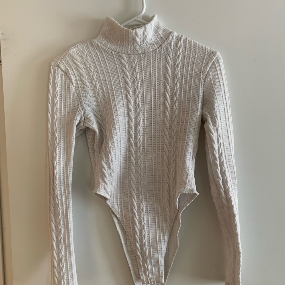 White knit bodysuit